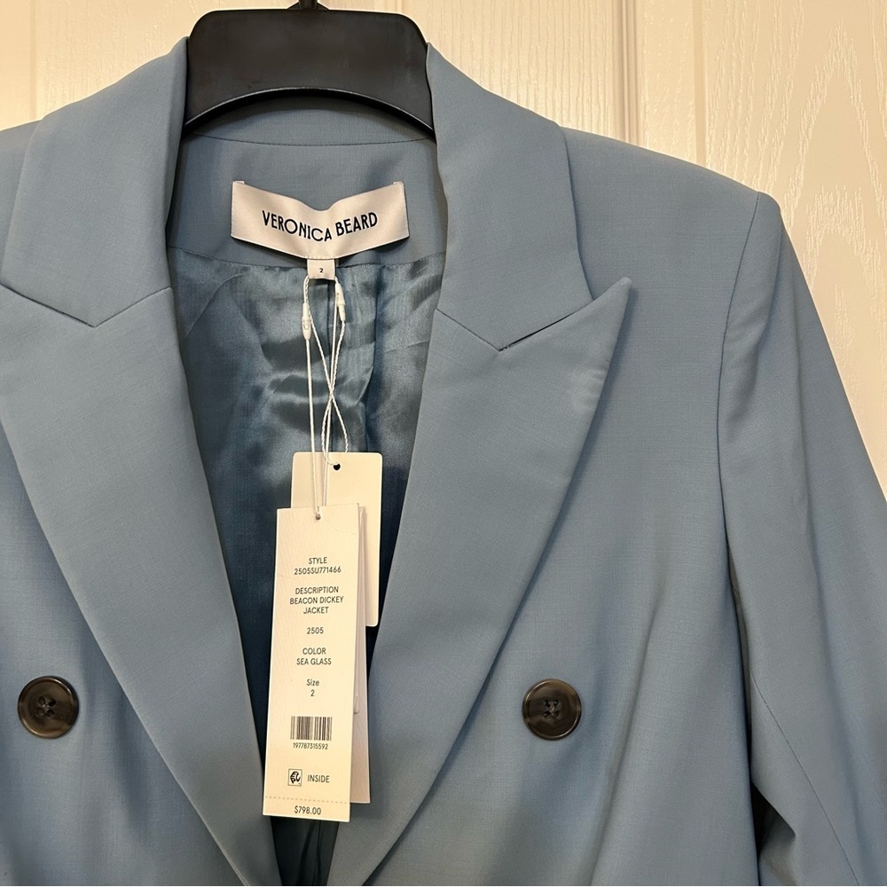 Veronica Beard Beacon Dickey Jacket in Sea Glass Size 2 - Picture 5 of 9